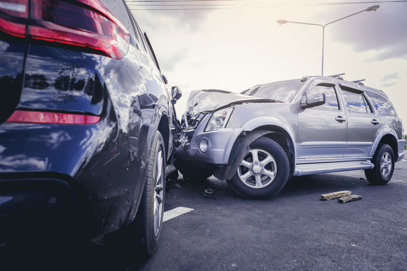 Car crash dangerous accident on the road