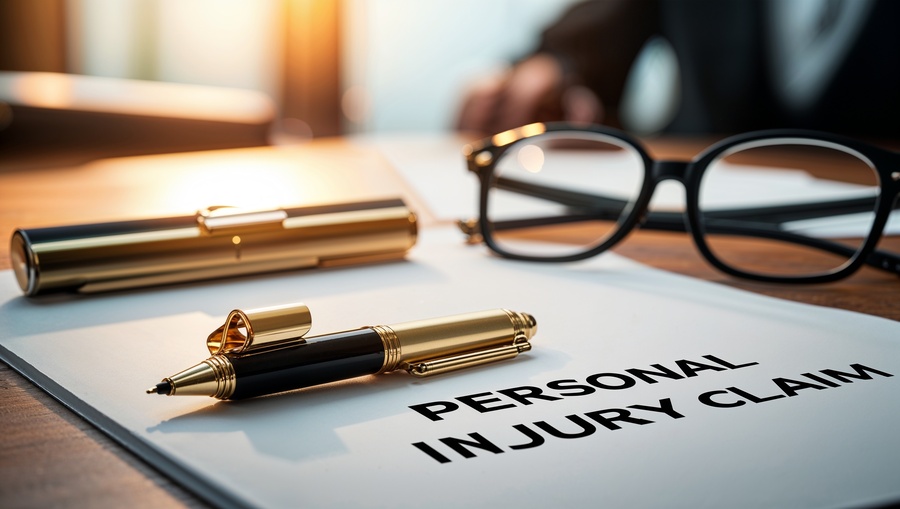 personal injury claims document on a lawyer's desk