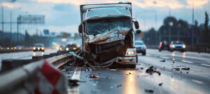 a truck got into an accident on the highway