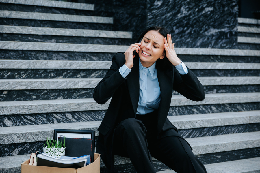 An employee slip and fall on stairs